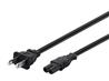 MONOPRICE Cordon d&#39;alimentation - Non polarisé NEMA 1-15P vers IEC 60320 C7, Noir