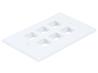 Monoprice Wall Plate for Keystone, 6 Hole - White