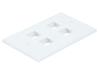 Monoprice Wall Plate for Keystone, 4 Hole - White