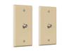 Monoprice Cable TV Jack Wall Plate, Ivory, 2-pack