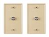 Monoprice Cable TV Jack Wall Plate, Ivory, 2-pack