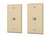 Monoprice Cable TV Jack Wall Plate, Ivory, 2-pack