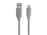 Monoprice Palette Series USB Type-C to USB Type-A 2.0 Cable - 480Mbps, 2.4A, Braided, Grey, 3ft