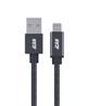 iCAN Premium USB-A 2.0 to Lightning Cable, Apple MFi, Nylon Braided, M/M, 3ft, Grey