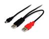 STARTECH USB Y Cable for External HD USB A to Mini B, Black, 1ft