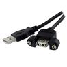 STARTECH 1 ft Panel Mount USB Cable A to A - F/M | USBPNLAFAM1