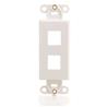 Cables To Go 2 Port Decorative Multimedia Keystone Wall Plate- White(03721)