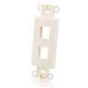 Cables To Go 2 Port Decorative Multimedia Keystone Wall Plate- White(03721)