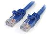 STARTECH 1 ft Snagless Cat5e UTP Patch Cable - Blue