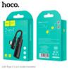 HOCO Type C Charging + 3.5mm AUX Audio 2-in-1 Adapter, Black