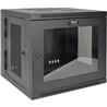 Tripp Lite SmartRack 10U Wide Wallmount Rack Cabinet for LAN Switch - Black (SRW10USG) - w/ swinging plexiglass door