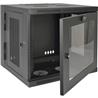 Tripp Lite SmartRack 10U Wide Wallmount Rack Cabinet for LAN Switch - Black (SRW10USG) - w/ swinging plexiglass door