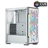 CORSAIR iCUE 220T RGB Airflow Tempered Glass Mid-Tower Smart Case, White(Open Box)