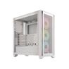 CORSAIR iCUE 4000D RGB Airflow Mid-Tower Case, True White - 3x AF120 RGB ELITE White Fans - iCUE Lighting Node PRO Controller -