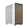 FRACTAL DESIGN North ATX mATX Mid Tower PC Case - Chalk White Chassis with Oak Front and Mesh Side Panel