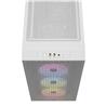 CORSAIR 3000D RGB Tempered Glass Mid-Tower, White, 3x AR120 RGB Fans(Open Box)