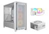 CORSAIR FRAME 4000D RS ARGB PC Case +  NAUTILUS 240 RS ARGB AIO + RM850e PSU, White
