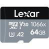 Lexar Professional 1066x 64GB UHS-I Micro SDXC  with Adapter