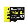 TeamGroup PRO+ 512GB MicroSDXC UHS-I U3 A2 V30 Up to 160 MB/s and 110 MB/s w/Adapter