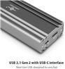 Vantec (NST-206C3-SG) M.2 Nvme SSD to USB 3.1 Gen 2 Type C Enclosure with C to C Cable, Space Gray Color, ID6(Open Box)