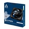 Arctic P12 PWM (Black/Transparent) – 120mm Pressure optimized case fan | PWM Controlled speed