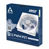 Arctic P12 PWM PST (White/Transparent) – 120mm Pressure optimized case fan | PWM controlled speed with PST