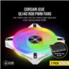 Corsair iCUE QL140 RGB 140mm RGB PWM White Dual Fan Kit with Lighting Node CORE