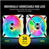 Corsair iCUE QL140 RGB 140mm RGB PWM White Dual Fan Kit with Lighting Node CORE