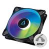 Arctic P12 PWM PST A-RGB 0dB (Black) – 120mm Pressure optimized case fan | PWM controlled speed with PST | A-RGB illumination