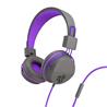 JLAB AUDIO JBuddies Studio On-Ear Kids Wired Headphones, Purple/Grey