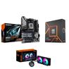 AMD Ryzen 7 7700X CPU + GIGABYTE B650 EAGLE AX Motherboard + AORUS WATERFORCE II 240 Liquid CPU Cooler