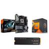 AMD R5 7600X3D CPU + GIGABYTE B650 EAGLE AX WIFI Carte mère + WD Black SN850X 1TB M.2 SSD