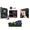 AMD Ryzen 7 9850X3D CPU + ASUS ROG STRIX X870E-H GAMING WIFI7 Carte Mère + T-Force RGB 32GB D5 6000MHz CL30 RAM