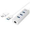 UNITEK Hub en aluminium avec 3 ports USB 3.0 et Ethernet Gigabit