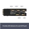 VANTEC-M.2 PCIe Gen3x2 B+M Key To 5 Ports SATA III Expansion Card