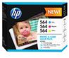 HP 564 Cyan, Magenta & Yellow Ink Cartridges with Photo Paper and Cards, 3 pack (J2X80AN)