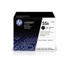 HP 55X (CE255XD) Black High Yield Original LaserJet Toner Cartridges, 2 pack