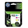 HP 933 Cyan, Magenta & Yellow Original Ink Cartridges 3-pack (N9H56FN)