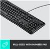 LOGITECH MK120 USB Wired Desktop Keyboard and Mouse Combo(Open Box)