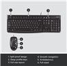 LOGITECH MK120 USB Wired Desktop Keyboard and Mouse Combo(Open Box)