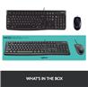 LOGITECH MK120 USB Wired Desktop Keyboard and Mouse Combo(Open Box)