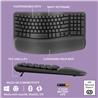 LOGITECH Wave Keys Wireless Ergonomic Keyboard - Graphite