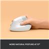 LOGITECH  Lift Vertical Ergonomic Wireless Mouse (Off-White)