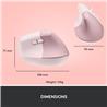 LOGITECH  Lift Vertical Ergonomic Wireless Mouse (Rose)