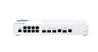 QNAP (QSW-M408-2C) 12-port layer 2 managed switch. Eight 1GbE ports, two 10G SFP+ ports and two 10G SFP+/ NBASE-T combo ports. 