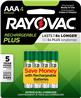 RAYOVAC AAA 900mAh NiMH Rechargeable Battery 4 Pack