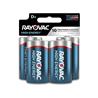 RAYOVAC D Alkaline Battery 4 Pack