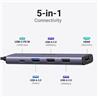 UGREEN Revodok USB C Hub 5 in 1, CM511 Multiport Adapter 4K HDMI(Open Box)
