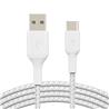 Belkin BOOSTCHARGE Braided USB-C to USB-A Cable 4ft White(Open Box)