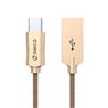 ORICO 3.3 Ft USB2.0 Type-A to Nylon Braided Type-C Cable - BROWN